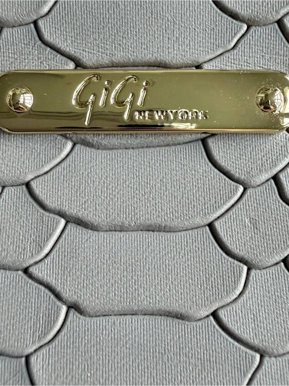 GiGi New York Light Taupe Snake-Embossed Leather Clutch with Tassel - Picture 2 of 15